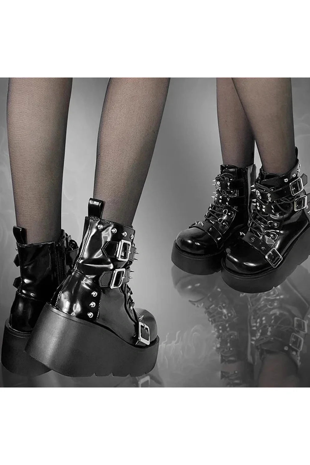 Rivet Platform Punk Boots