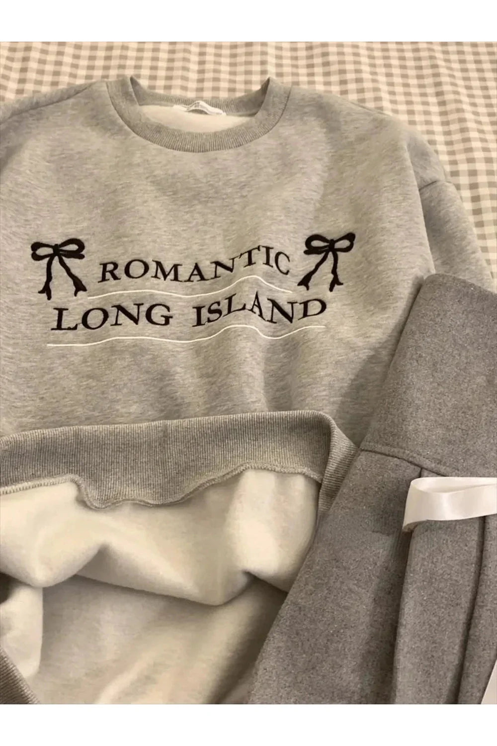 Romantic Ribbon Sweatshirt and Skirt Set