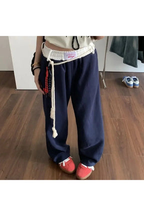 Rope-Tie Relaxed Sweatpants