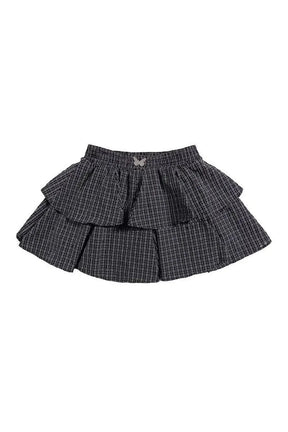 Ruffle Plaid Mini Skirt