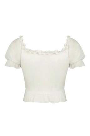 Ruffle Square Collar Top