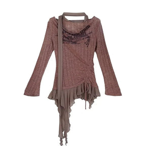 Rustic Dystopia Top in Misty Pink exudes charm.