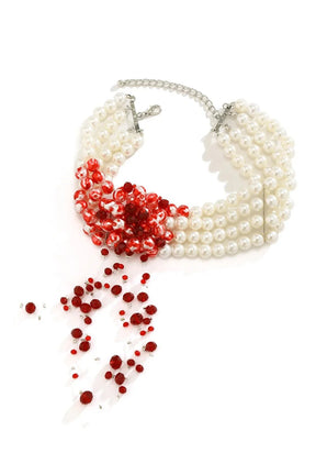 Scarlet Pearl Choker Necklace