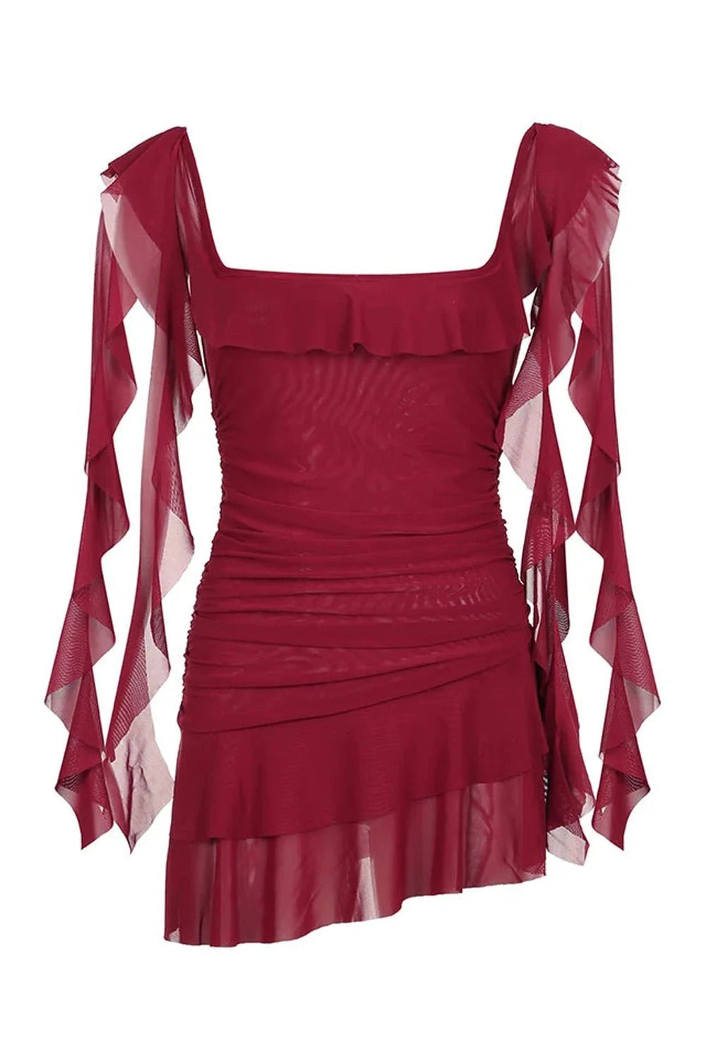 Red Scarlet Ruffle Gothic Dress with elegant design.