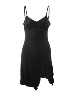 Mini dress: Sexy Black Spaghetti Strap in Black.