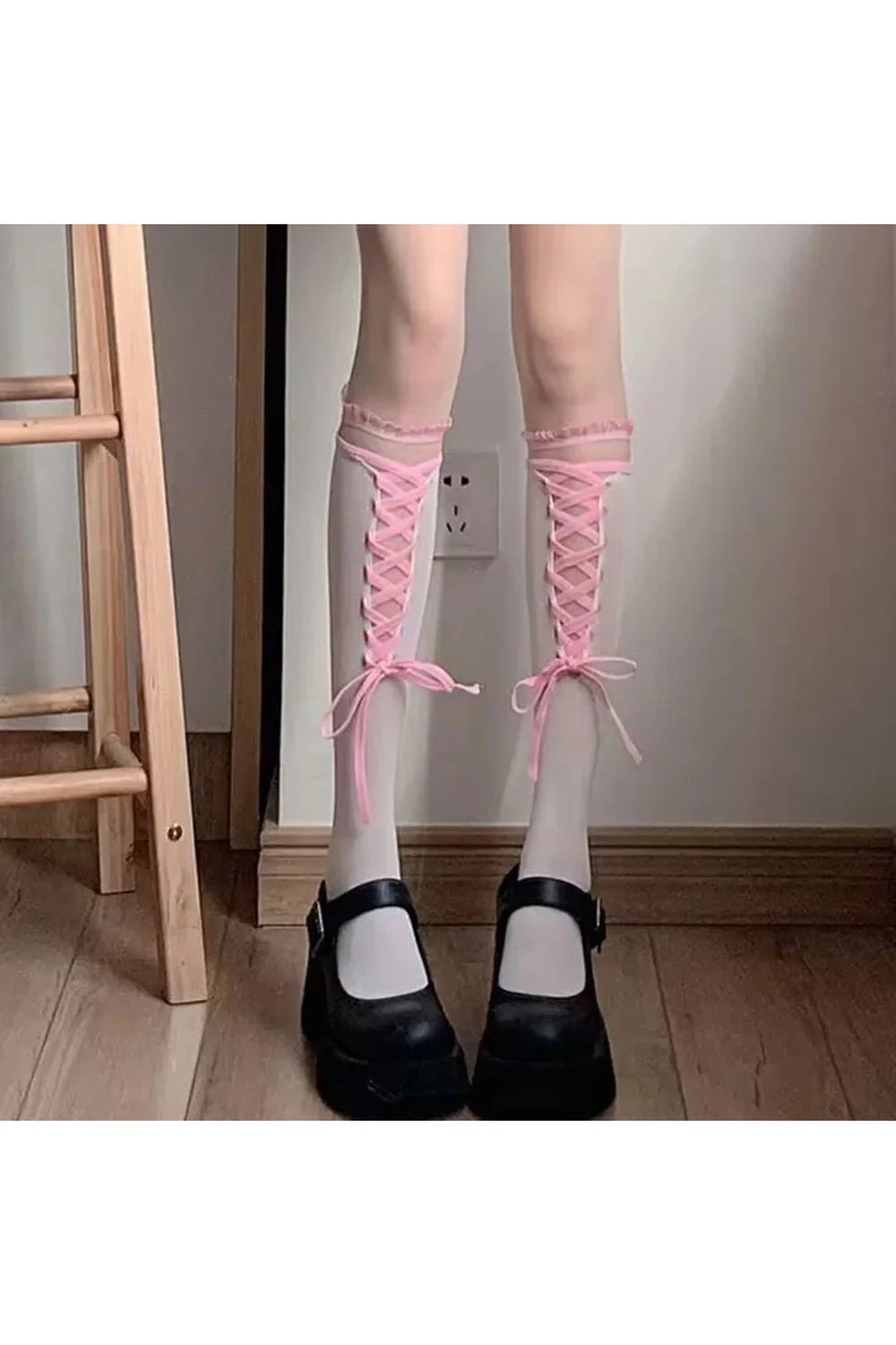 Lace Lolita socks in variant C, flirty style.