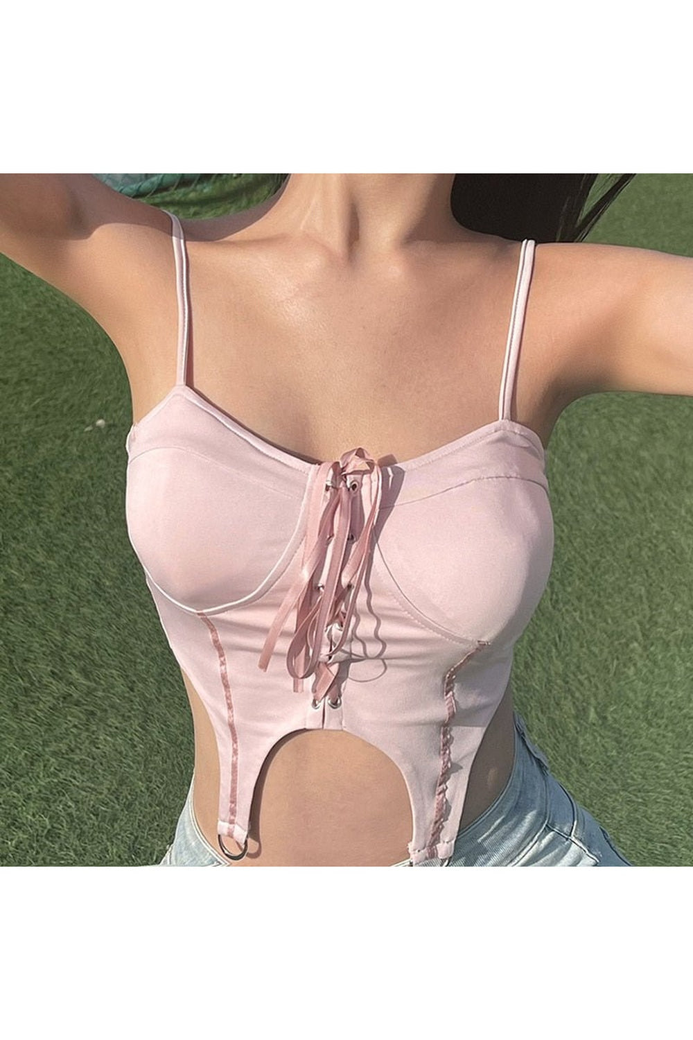 Kawaii Pink Summer Corset Top