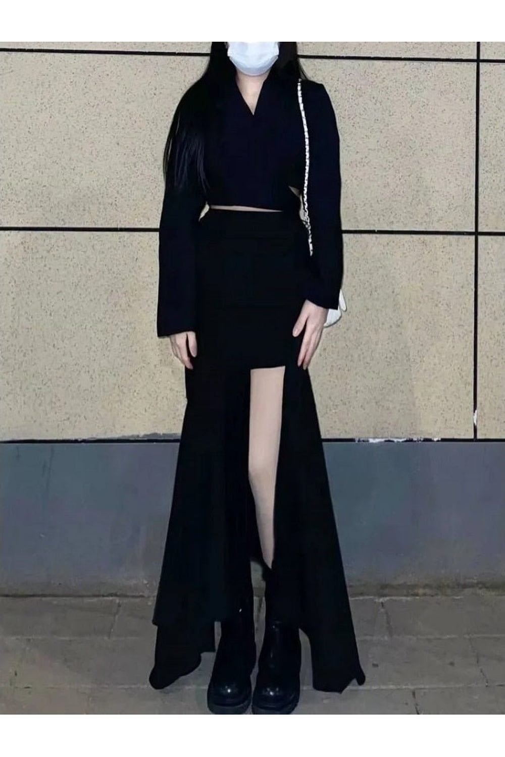 Sexy Spring Solid Irregular Skirt