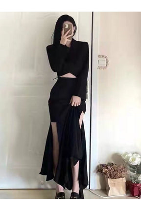 Sexy Spring Solid Irregular Skirt