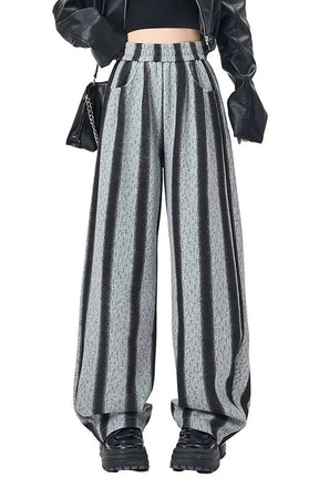 Shadow Stripe Wide-Leg Pants