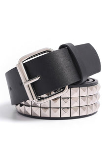 Stylish Shiny Pyramid Rivet Belt in Black 2.