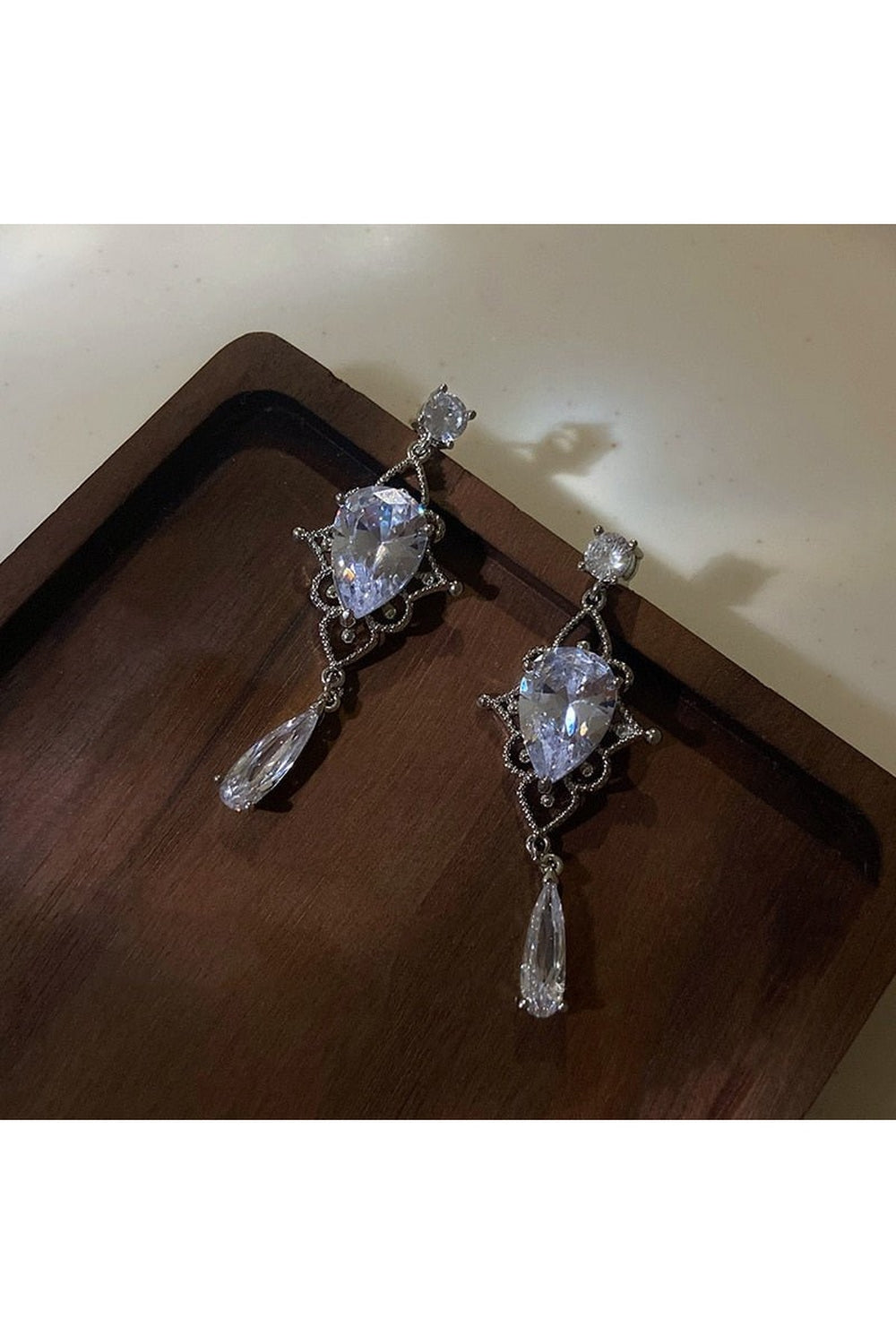 Shiny Waterdrop Crystal Drop Earrings