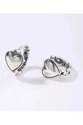 Silver Heart Ring Earrings