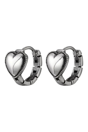 Silver Heart Ring Earrings