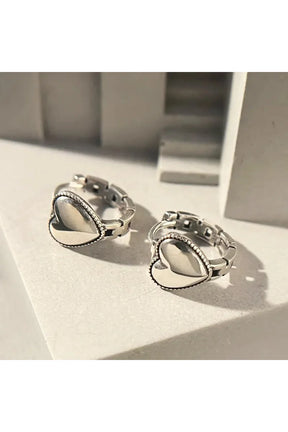 Silver Heart Ring Earrings