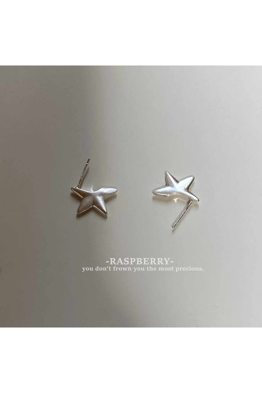 Silver Needle Star Stud Earrings