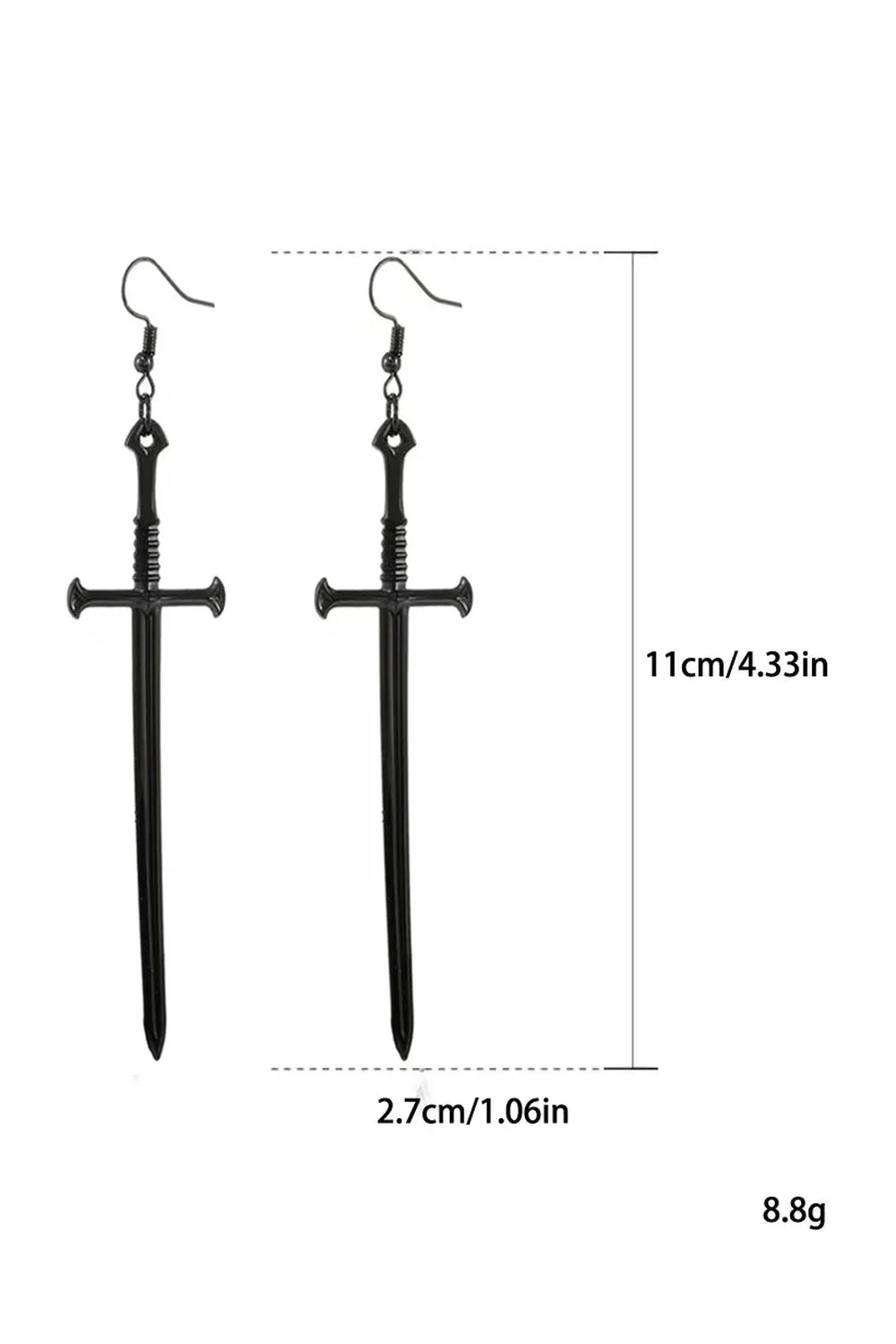 Silver Sword Drop Earring