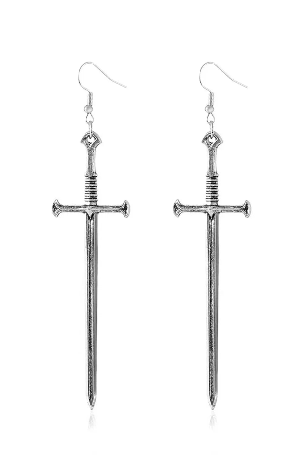 Silver Sword Drop Earring