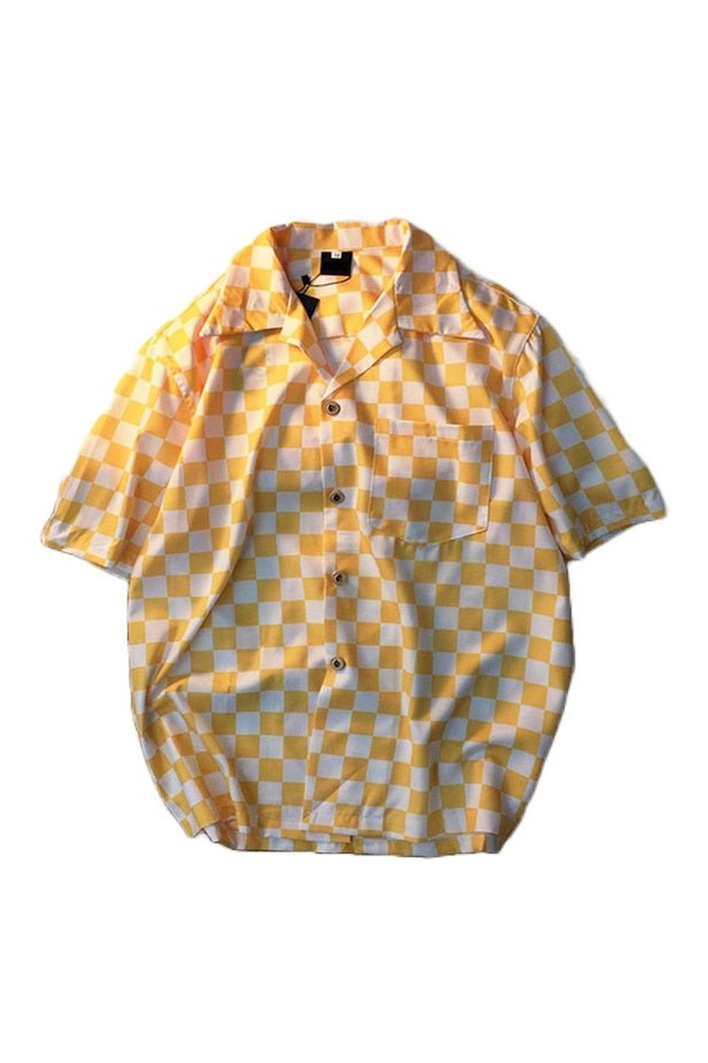 Yellow Skater Girl Checked Shirt, vibrant and stylish.