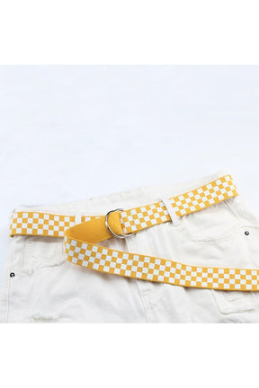 Skater Girl Plaid Canvas Belt