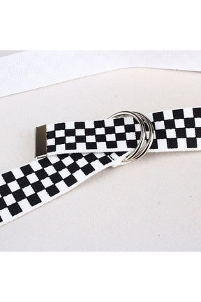 Skater Girl Plaid Canvas Belt