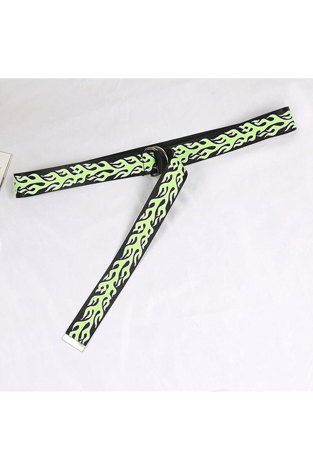 Stylish Skater Girl Punk Belt with Green Flame Print.