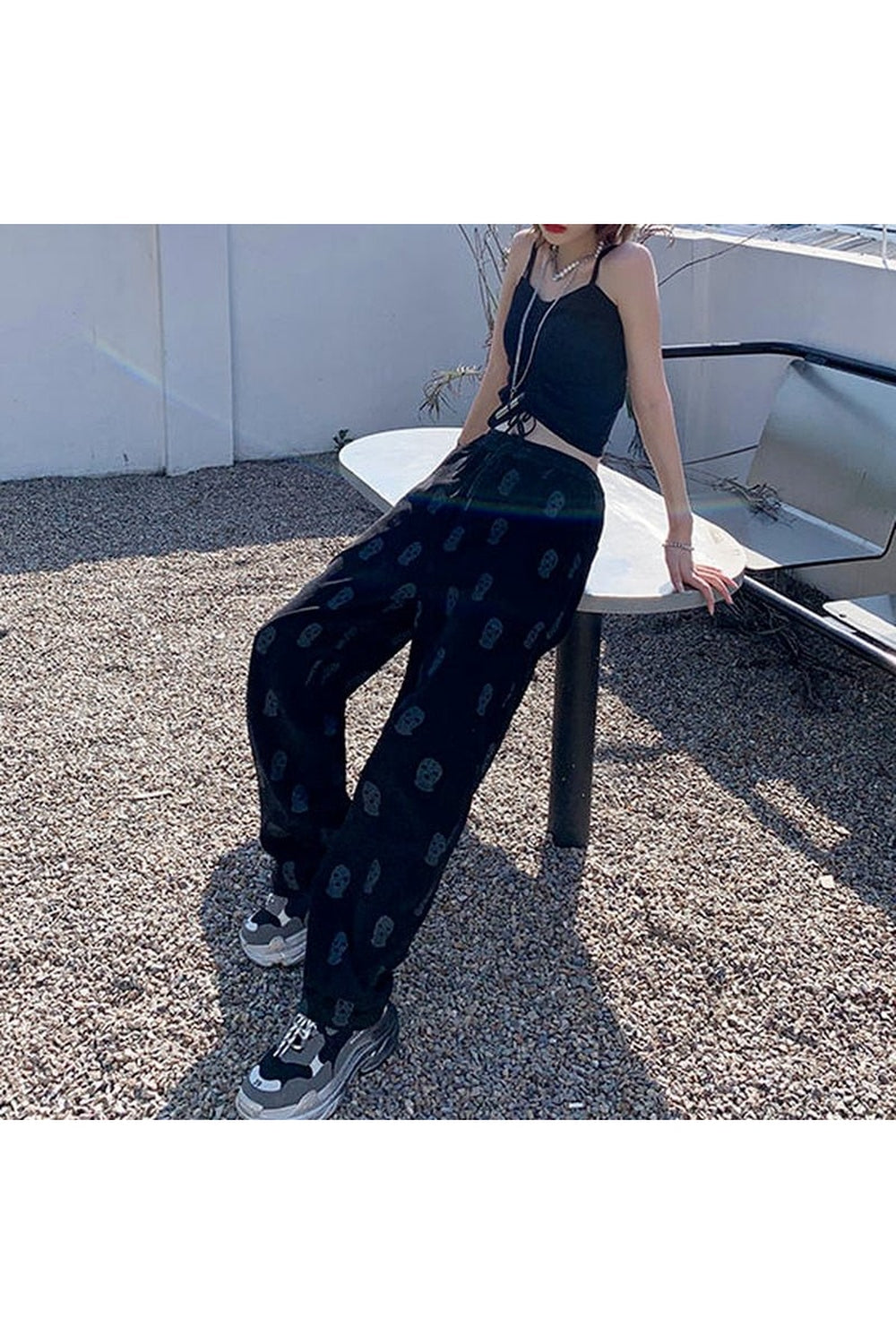 Skater Girl Skull Pants