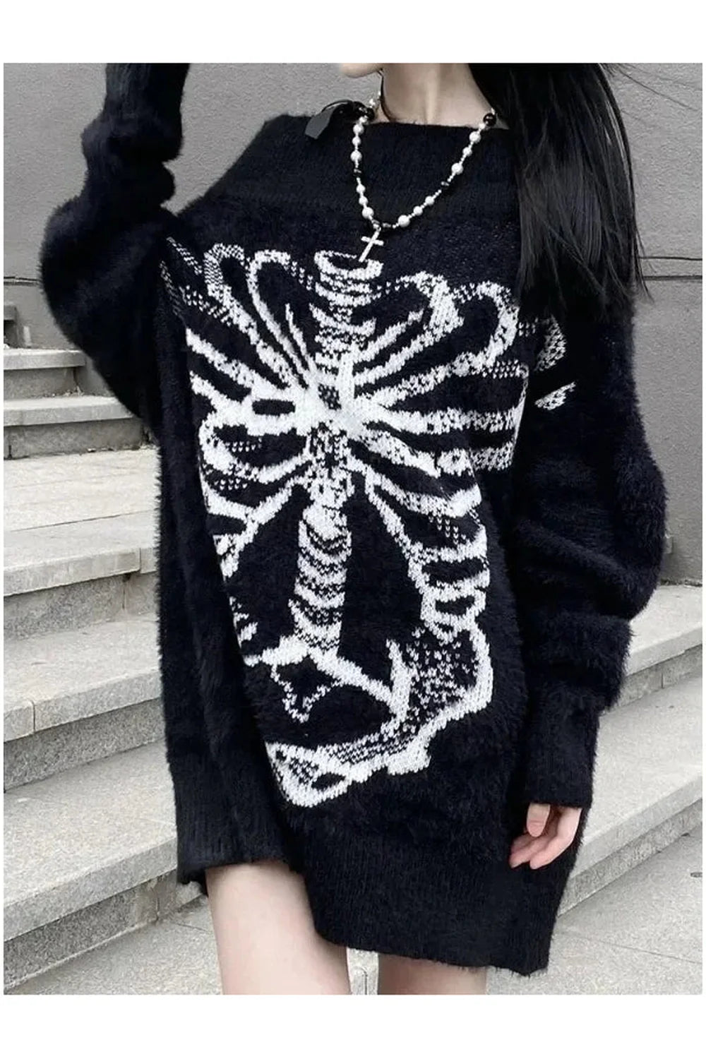 Skeleton Shadow Oversized Sweater