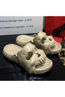 Stylish beige Skull Design Slippers for comfort.