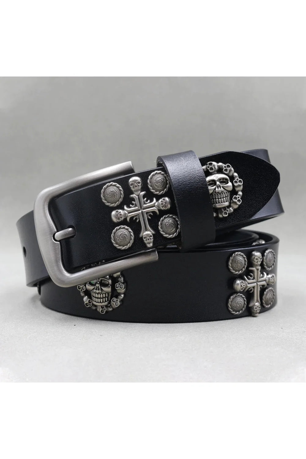 Gothic Skull Emblem Belt in PK-PK05 variant.