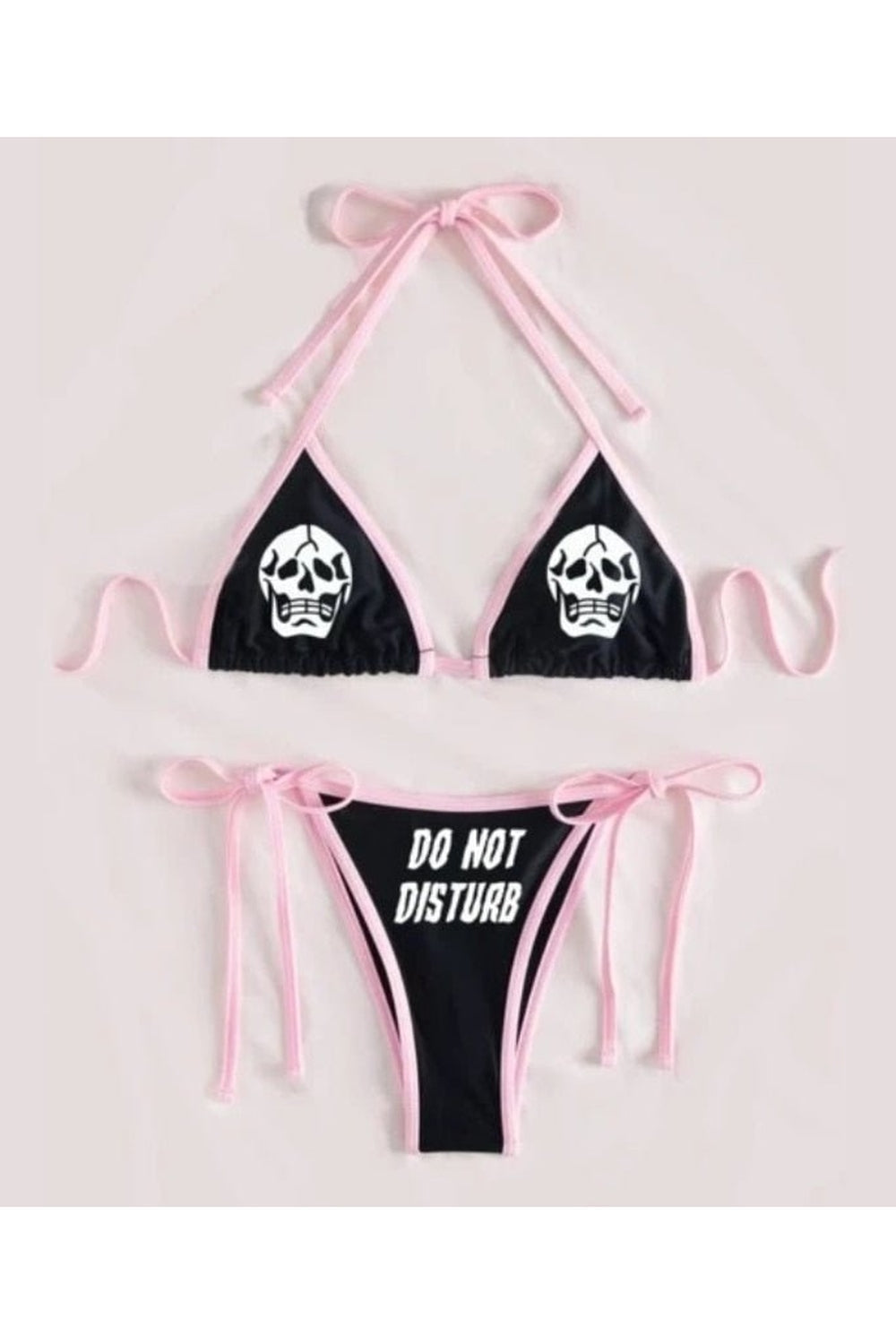 Skull Print Bikini "DO NOT DISTURB"