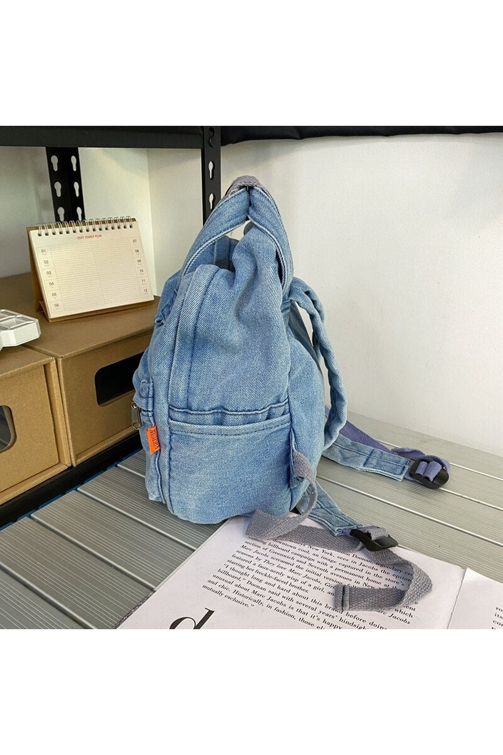 Small Denim Portable Backpack