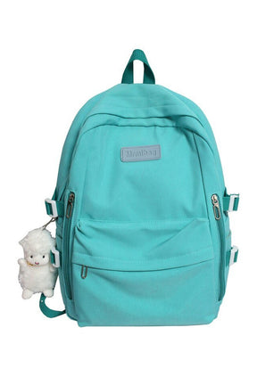 Compact Green Waterproof Nylon Backpack, ideal for travel.