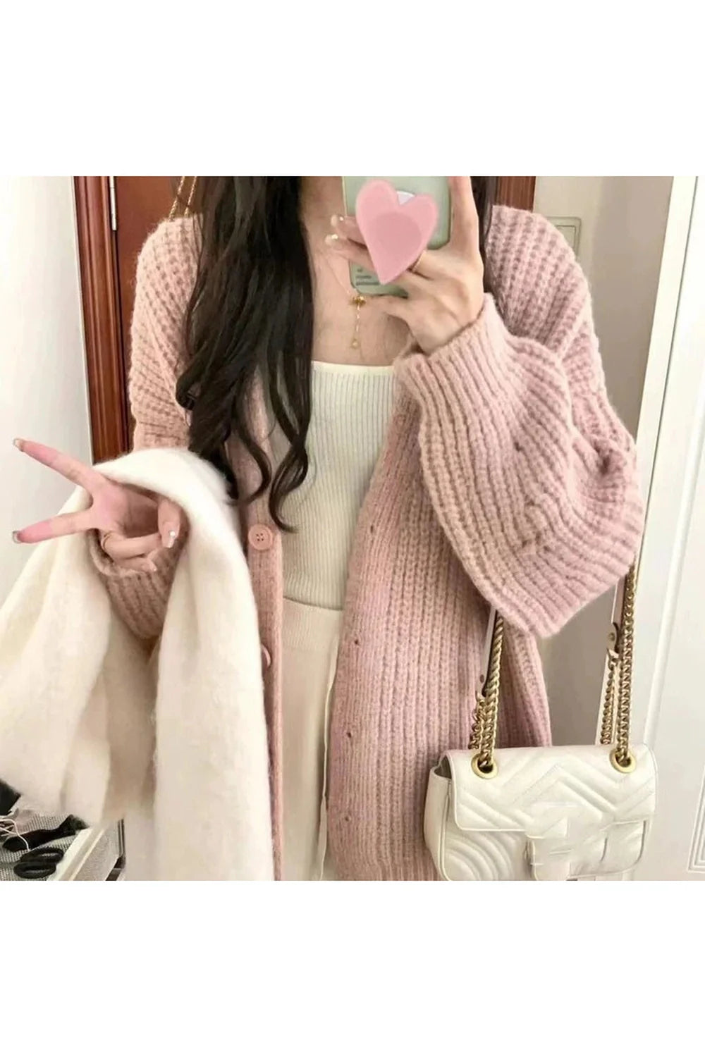 Fall Soft Blush Chunky Cardigan