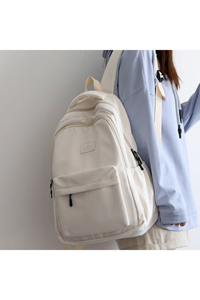 Solid Color Nylon Backpack