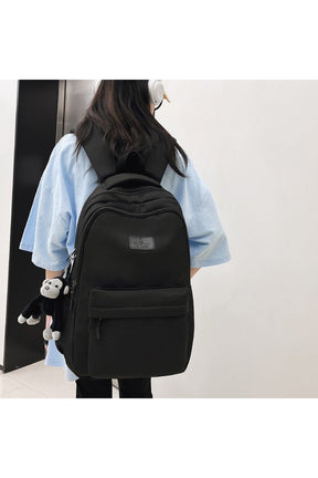 Solid Color Nylon Backpack