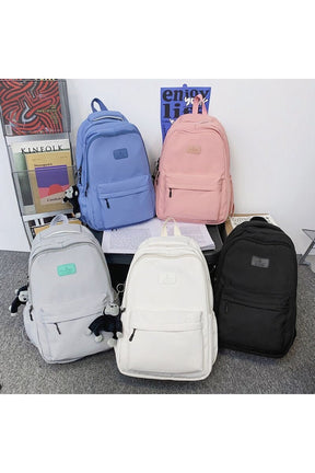 Solid Color Nylon Backpack