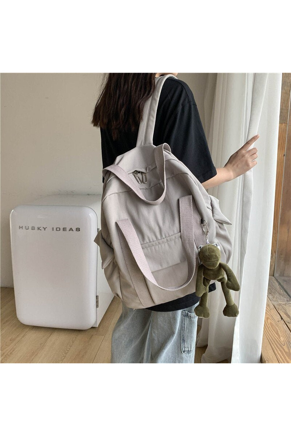 Solid Color Waterproof Backpack