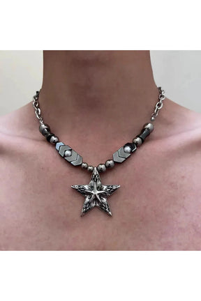 Edgy Spiked Heart Chain Choker, Style 1.