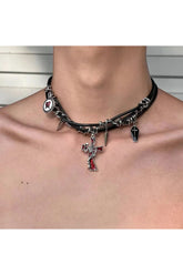 Spiked Heart Chain Choker, Style 2: Edgy elegance.