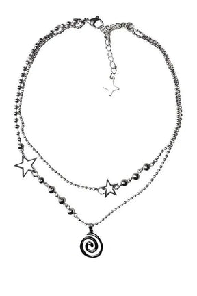 Spiral Pendant Layered Choker