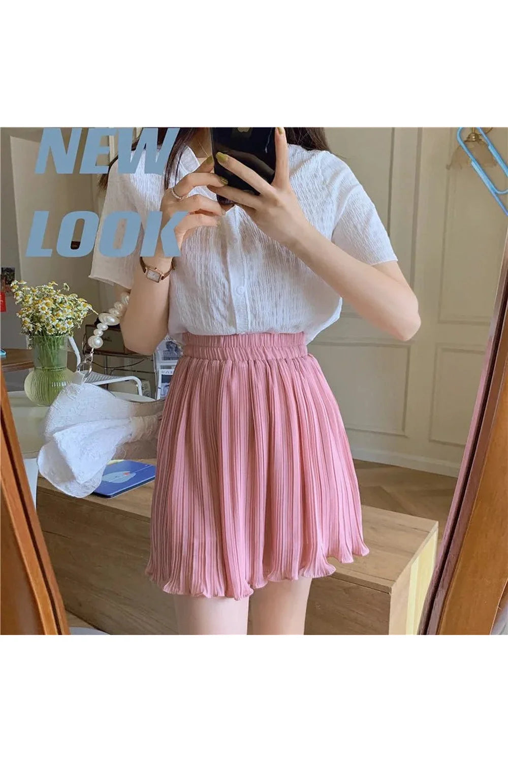 Spring Pleated Schoolgirl Mini Skirt