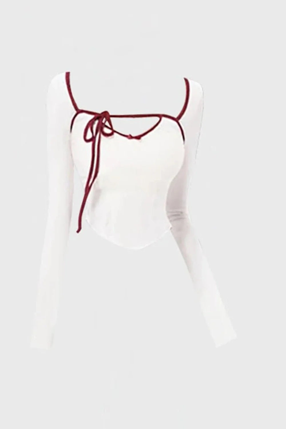 Chic White Set: Square Collar, Skinny Crop.