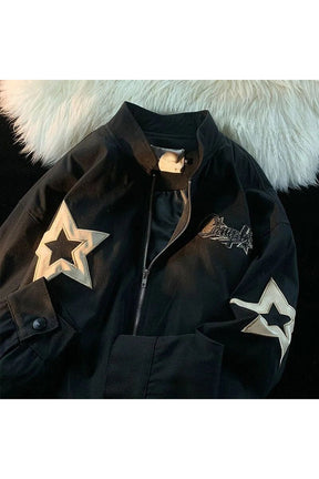 Fall Star Bomber Oversize Jacket