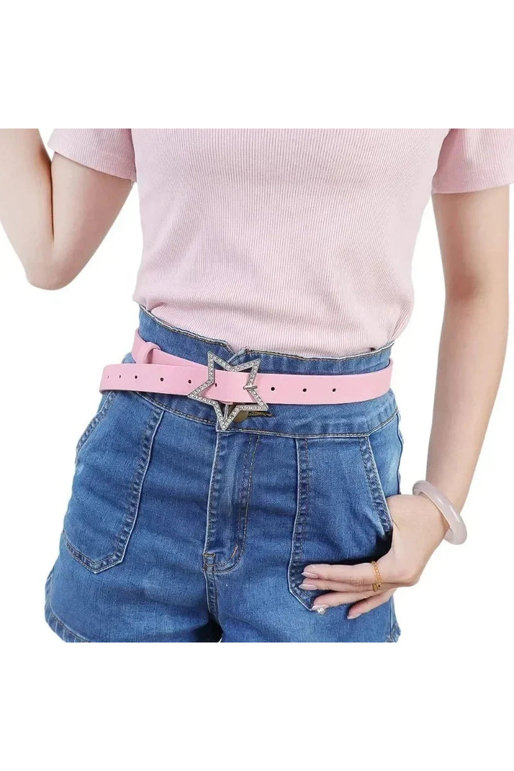 Star Buckle Rhinestone Belt