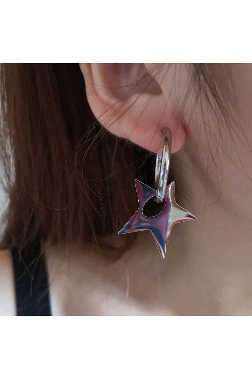 Shiny star earrings, Default Title, twinkling silhouette.