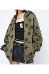 Starry sweatshirt jacket "Star Print" nz8001 cozy.