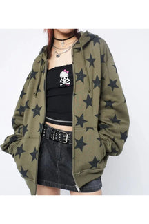 Starry sweatshirt jacket "Star Print" nz8001 cozy.