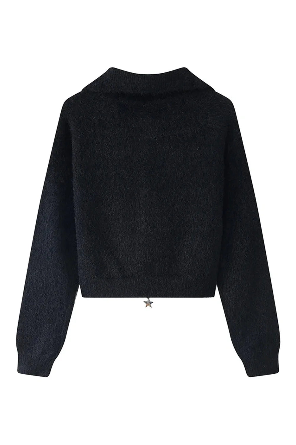 Fall Star Zip-Up Fuzzy Sweater