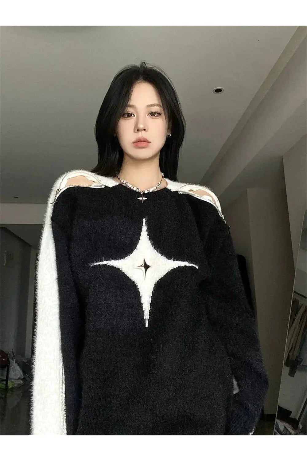 Fall Starlight Distress Knit Sweater